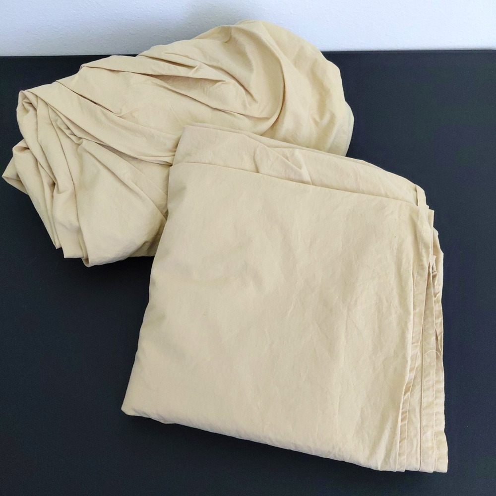 Columbia 100% Cotton Sheet Set Top and Bottom Beige Lightweight Double Twin NEW